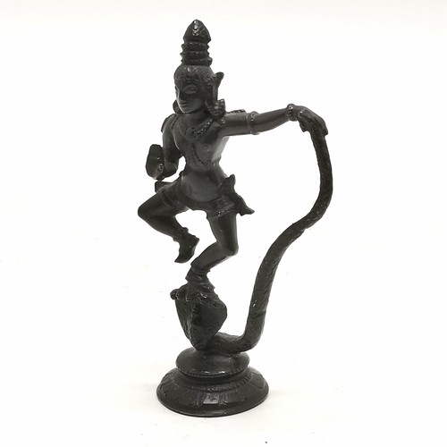 25 - Indian figure of Krishna dancing on the head of Kaliya (cobra / king of the serpents) - 10.3cm high