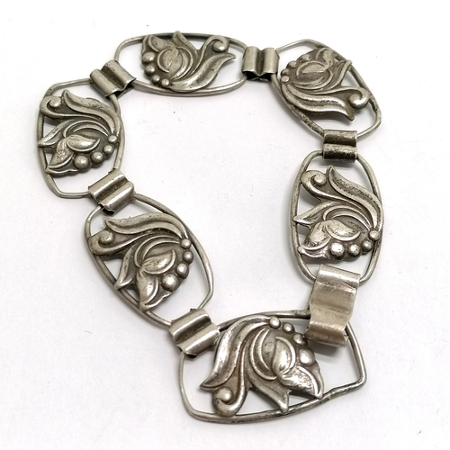 296 - Norwegian 830 silver marked panel bracelet - 20cm & 15g - SOLD ON BEHALF OF THE NEW BREAST CANCER UN... 