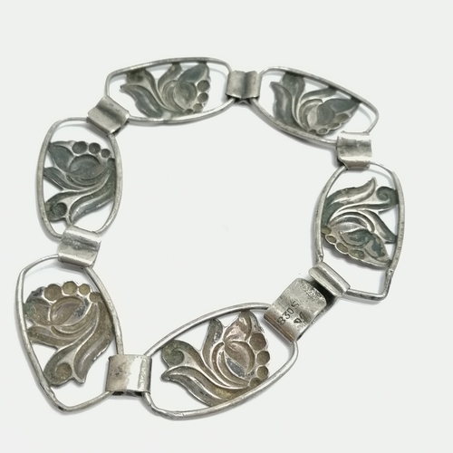 296 - Norwegian 830 silver marked panel bracelet - 20cm & 15g - SOLD ON BEHALF OF THE NEW BREAST CANCER UN... 