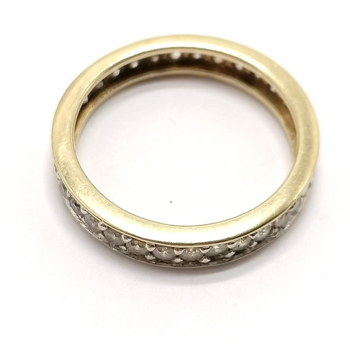 328 - Unmarked gold diamond eternity ring - size Q & 2.7g total weight