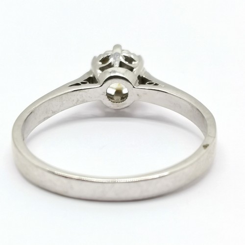 343 - 18ct hallmarked white gold diamond solitaire ring - size O½ & 3g total weight ~ approx 4.6mm diamete... 