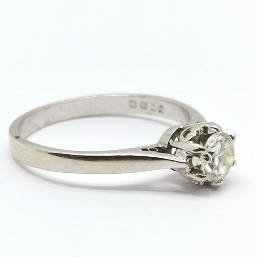 343 - 18ct hallmarked white gold diamond solitaire ring - size O½ & 3g total weight ~ approx 4.6mm diamete... 