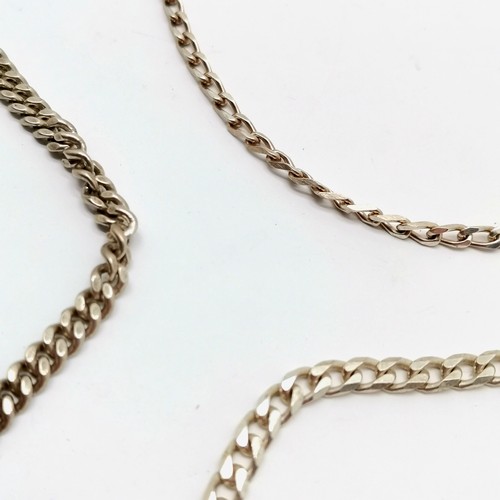 368 - 3 x silver marked neckchains - longest 48cm & total weight (3) 59g