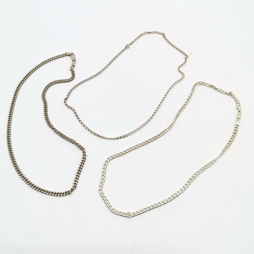 368 - 3 x silver marked neckchains - longest 48cm & total weight (3) 59g