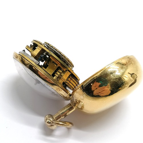 439 - George III silver-gilt and tortoise shell verge fusee pocket watch by Owen Jackson, Cranbrook, No.54... 