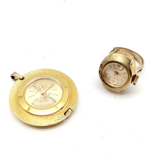 440 - Ladies Sekonda gold plated wristwatch, manual wind Amida pendant watch, Timemaster ring watch Runnin... 