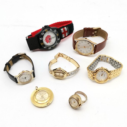 440 - Ladies Sekonda gold plated wristwatch, manual wind Amida pendant watch, Timemaster ring watch Runnin... 