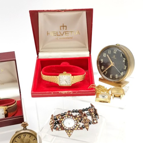 449 - Qty of wristwatches inc Smiths, boxed Helvetia manual wind, Rotary quartz gold plated (both running ... 