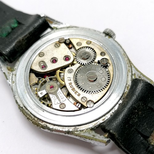 452 - Tudor manual wind chromed case (32mm) wristwatch - 1 hand off (but present), deterioration to dial &... 