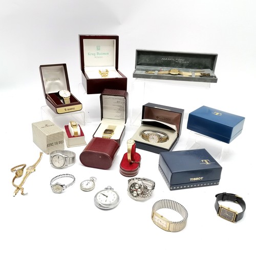 453 - Qty of wristwatches (some boxed) inc gold plated Hamilton celebrity XC 8150 in original retail box w... 