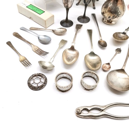 480 - Quantity of plated ware including a candelabrum, multi photograph frame cutlery etc.