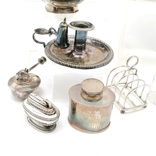 482 - Qty of silver plated wares inc toastrack, embassy Art Deco teapot etc