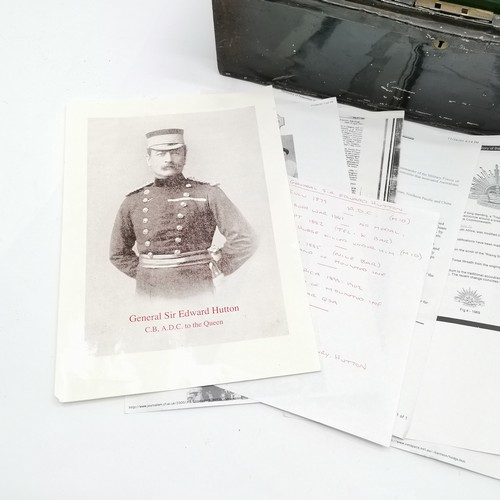 80 - General Sir Edward Thomas Henry Hutton (1848-1923), Fox Hills, Chertsey campaign japanned metal box ... 