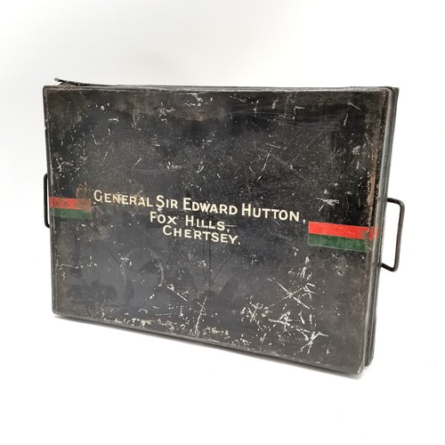 80 - General Sir Edward Thomas Henry Hutton (1848-1923), Fox Hills, Chertsey campaign japanned metal box ... 