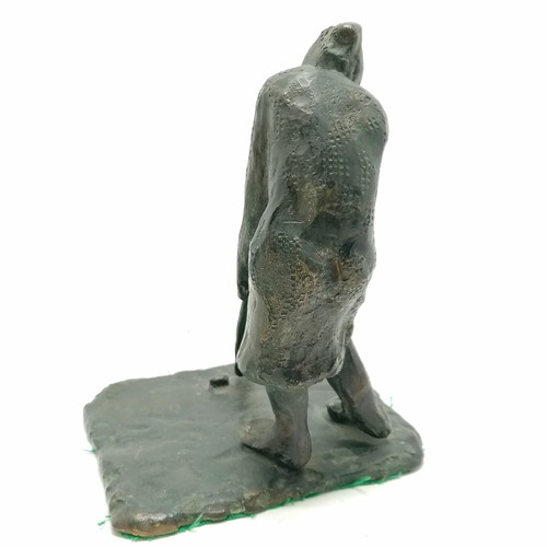 109 - 1983 bronze centenary golf club figure of lady golfer - Helensburgh (?) by RR - 21cm high