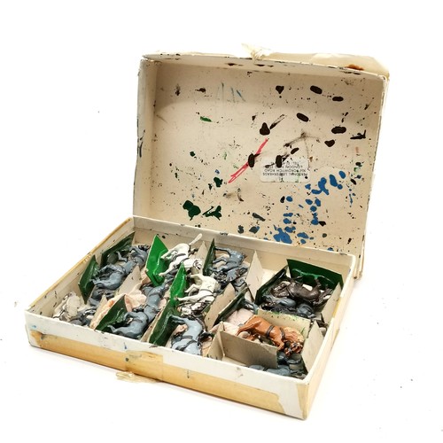 140 - Hinchliffe boxed Models large collection of mostly painted lead soldiers + horses including Brunswic... 