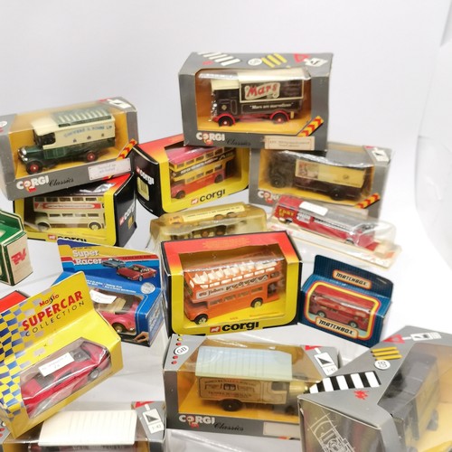 145 - Quantity of boxed toy vehicles including Corgi Classics AEC 508, Bedford O series van etc. Corgi bus... 