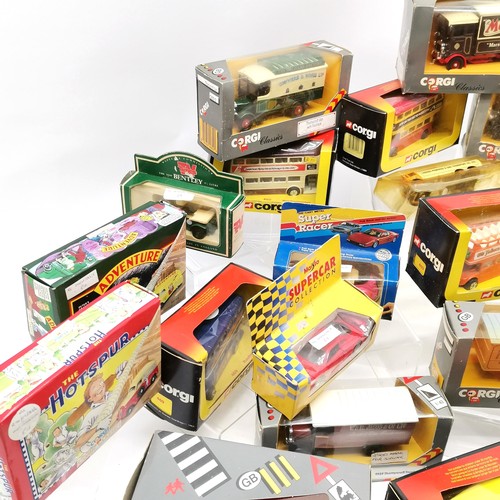 145 - Quantity of boxed toy vehicles including Corgi Classics AEC 508, Bedford O series van etc. Corgi bus... 