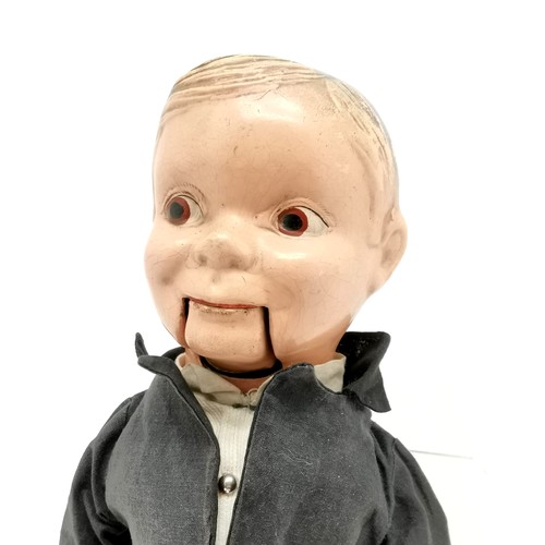 154 - Antique Charlie McCarthy ventriloquist dummy by The Reliable Doll Co. 58cm high - mechanism is worki... 