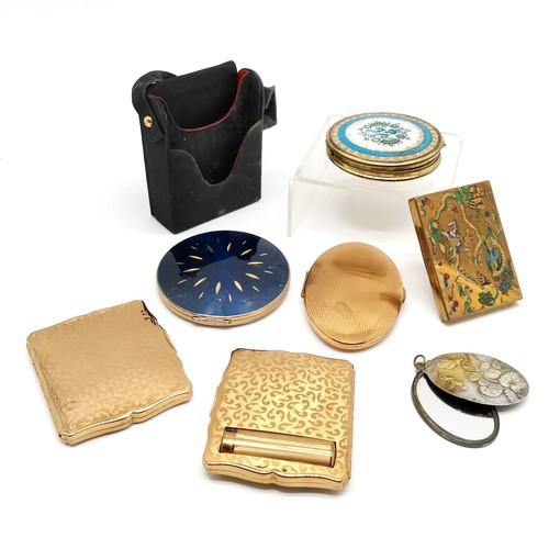 180 - Stratton gold plated combination compact / lipstick set in original evening bag style case etc