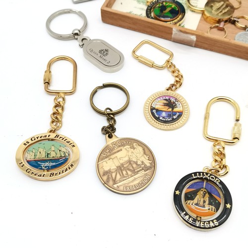 183 - Qty of nautical related keychains / keyrings inc Queen Elizabeth II, Queen Victoria, SS Great Britai... 