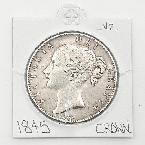 188 - 1845 Queen Victoria silver crown coin