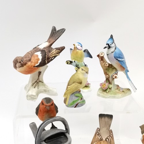 197 - Qty of bird figurines inc Beswick, Goebel large Jay, Coalport, Royal Copenhagen etc t/w (non-bird) o... 