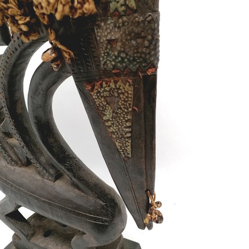 225 - Chiwara tribal headdress in the form of an antelope mounted on wooden stand - 101cm high