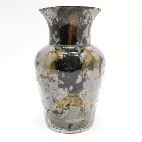 234 - Decalcomania type glass vase - 25cm high