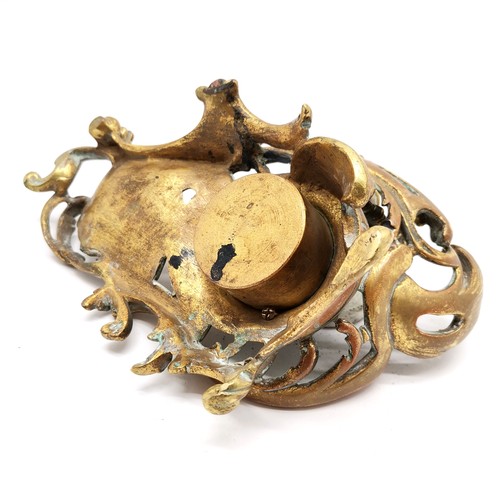 239 - Rococo style inkwell - 19.5cm across and has ceramic liner