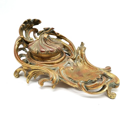 239 - Rococo style inkwell - 19.5cm across and has ceramic liner