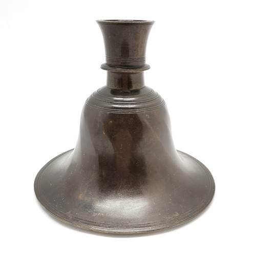 244 - Middle Eastern / Islamic candlestick / holder - 13.5cm high x 15cm diameter base