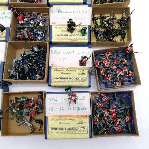 140 - Hinchliffe boxed Models large collection of mostly painted lead soldiers + horses including Brunswic... 