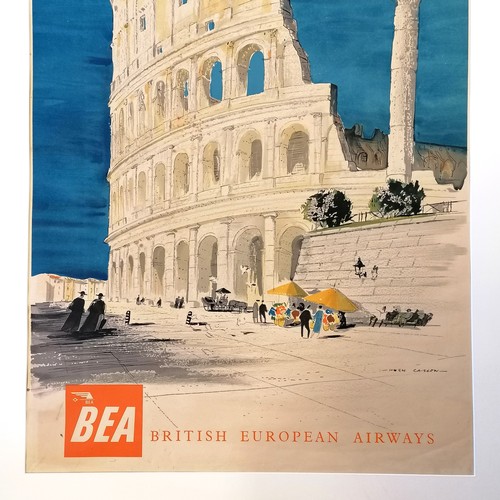 1 - Original Sir Hugh Maxwell Casson (1910–99) BEA advertising poster of Rome (The Colosseum, Flavian Am... 