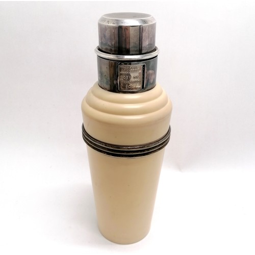 5 - The Master Incolor Art Deco cocktail Shaker in cream with silver plated mounts patent number 427237 ... 