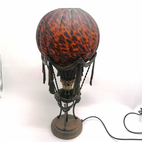 6 - Vintage Maitland Smith Art Deco style balloon lamp 55cm high - in good used condition