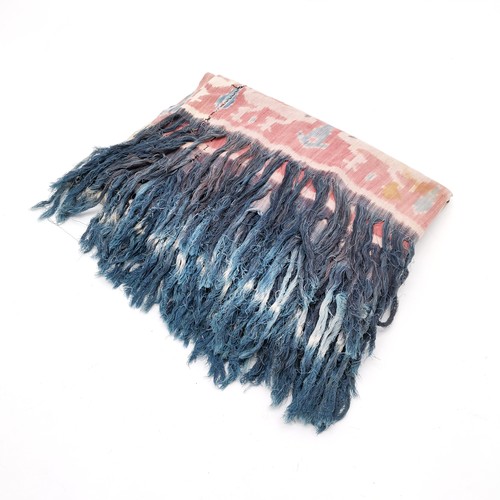 79 - Indonesian sumba cloth wrap with fringe - 200cm x 150cm