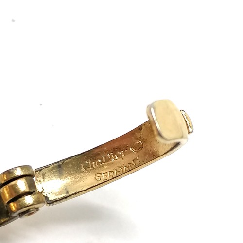 507 - Christian Dior gold tone CD logo panel link bracelet - 20cm