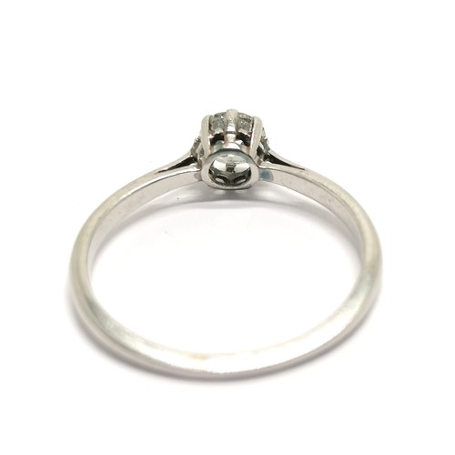 630 - Platinum diamond solitaire ring - size O½ & 2.5g total weight ~ diamond approx 4.6mm diameter