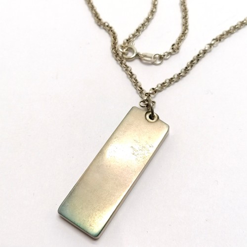 654 - Silver ingot pendant on Italian silver 50cm chain - 37g