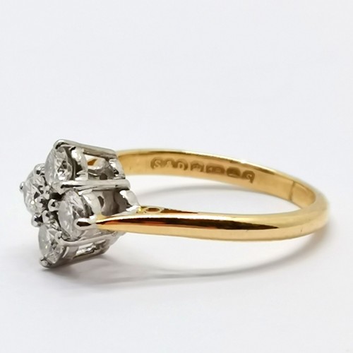 658 - 18ct hallmarked gold Starlight 4 stone diamond ring - size L½ & 3.2g total weight