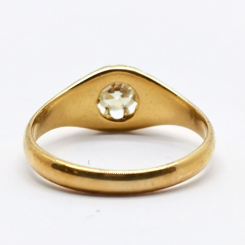 669 - 1899 antique 18ct Chester hallmarked gold diamond solitaire ring - size M½ & 3.1g total weight ~ dia... 