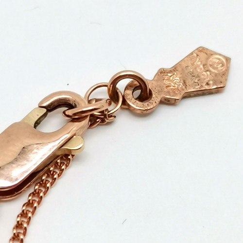 729 - Clogau Cariad locket (unmarked ? touch tests as 9ct gold) on 9ct hallmarked rose gold 44cm chain - t... 