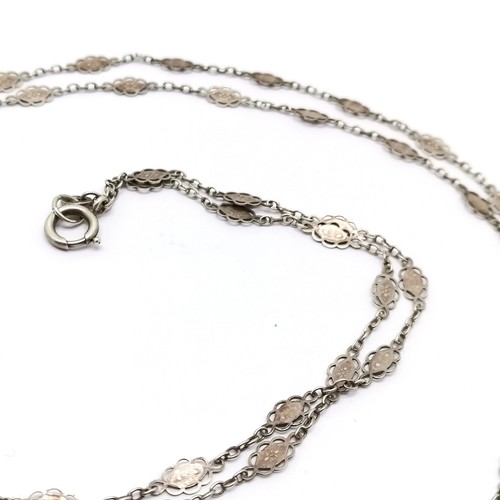 762 - 800 silver fancy link languard chain - 76cm & 15.9g - SOLD ON BEHALF OF THE NEW BREAST CANCER UNIT A... 