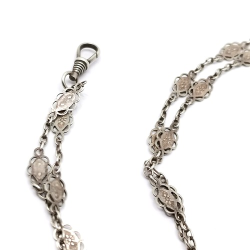 762 - 800 silver fancy link languard chain - 76cm & 15.9g - SOLD ON BEHALF OF THE NEW BREAST CANCER UNIT A... 