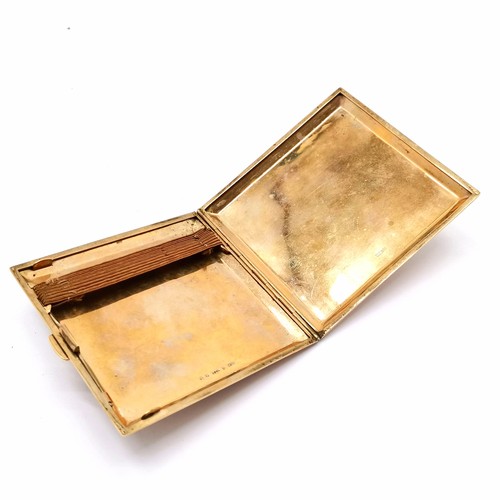 767 - 1925 9ct hallmarked gold engine turned cigarette case by Horton & Allday ~ approx 9cm square & 124.5... 