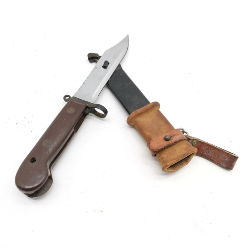 114 - AKM type I bayonet with plastic handle & wire cutting function with original frog & suspender - 34cm... 