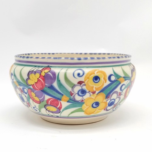 128 - Poole England pottery bowl #965/ED decorated by Hilda Hampton (Cleal 1927-45) ~ 22cm diameter x 12cm... 