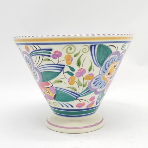 140 - Poole England pottery flared top vase on a pedestal base #181/V (also marked 2083 A Med 3) & decorat... 