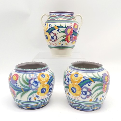 144 - 2 x Carter Stabler Adams Ltd. Poole Pottery vases #486/YO decorated by Eileen Prangnell (Chennell 19... 